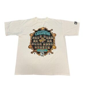 Vintage 1997 Florida Marlins World Series Champions T-Shirt Men's XL MLB